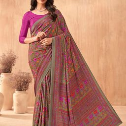 LeeliPeeri Designer Floral Poly Crepe Saree-image-72