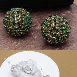 StyleCast Gold-Plated Rhinestone Studded Circular Shaped Studs-image-47