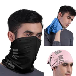 FREECULTR Unisex Pack Of 3 Printed Anti Microbial Multipurpose Bandana Headband-image-94