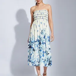 Latin Quarters Floral Print Fit & Flare Midi Dress-26