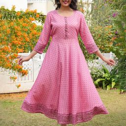 MF Hayat Women Polka Dot Printed Anarkali Kurta-picture-13