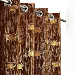 Aura Brown & Gold-Toned Room Darkening Door Curtain-picture-32