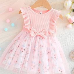 YK Girls Flutter Sleeve Fit & Flare Dress-image-13