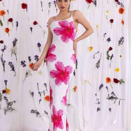 BAESD Floral Printed Shoulder Straps Bodycon Maxi Dress-image-45