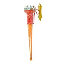 apka mart Mashaal Red & Orange-Colored Textured Metal Tea Light Candle Holder-picture-39
