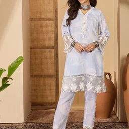 Sangria Printed Pure Cotton Tunic With Trousers Co-Ords-image-58