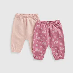 mothercare Girls Pack Of 2 Pure Cotton Floral Printed Relaxed Easy Wash Joggers Trousers-9