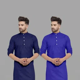VS MALL Men Blue Kurtas-picture-9