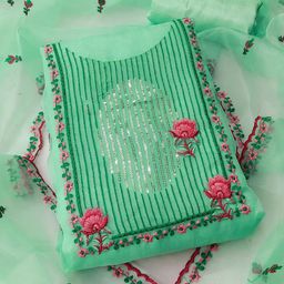 Maroosh Embroidered Organza Unstitched Dress Material-image-27