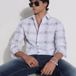 SHOWOFFFF Men Comfort Slim Fit Checked Casual Shirt-image-52