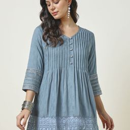 Soch Embroidered Indigo Tunic-image-37
