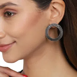 Zoey Oxidized Circular Shaped Studs-55