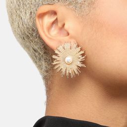DressBerry Gold-Plated Flloral Shaped Drop Earrings-picture-5