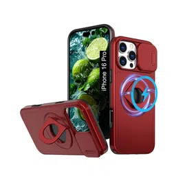 Luxury Kase iPhone 16 Pro Mag-Safe Shockproof Rugged Back Case with Ring Kickstand-picture-12