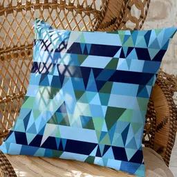 CASABLEU Ruga Blue & Grey 2 Pieces Geometric Printed Square Cushion Covers-image-65