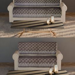 Fashion Throw Brown Printed Velvet 4 Piece Sofa Cover-image-88