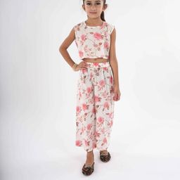 FabJunior Girls Floral Printed Pure Cotton Crop Top with Palazzos-image-40