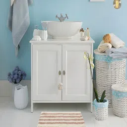 CAZIMO White & Rust Printed 110 GSM Pure Cotton Bath Rugs-8