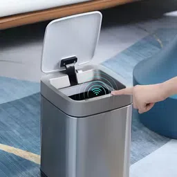 The Better Home Silver Toned Automatic Smart Sensor Dustbin With Lid-6L image 1