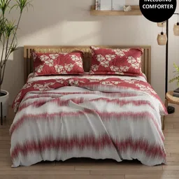 KOPA Pink & White 4 Pcs Floral Printed Cotton Queen Comforter & Bedsheet 2 Pillow Covers-19