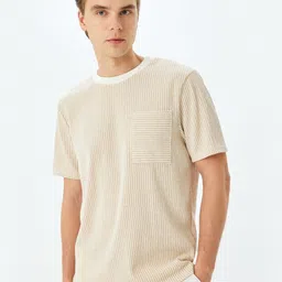 Koton Men Self Design Round Neck T-shirt-image-77