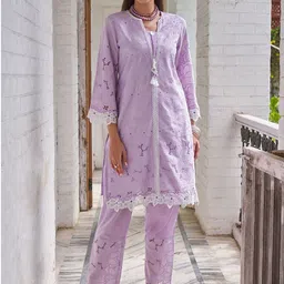 AUTUMN LANE Embroidered Pure Cotton Top With Trousers Co-Ords-picture-20