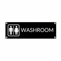 Webelkart Black & White Acrylic Toilet Sign Name Plate-image-127