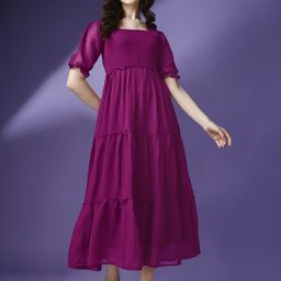 Raiyani Fashion Bell Sleeve Applique Georgette Fit & Flare Maxi Dress-picture-42