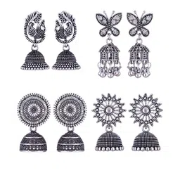 Sangria Silver-Plated Alloy Earrings-14