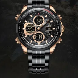 Naviforce Men Dial & Stainless Steel Bracelet Style Straps Analogue Multi Function Watch NF9197S RGBB-56