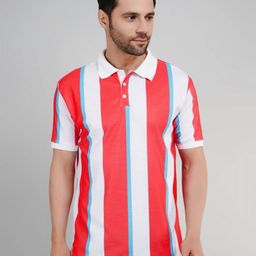 Valencia Fashion Men Striped Polo Collar T-shirt-image-69