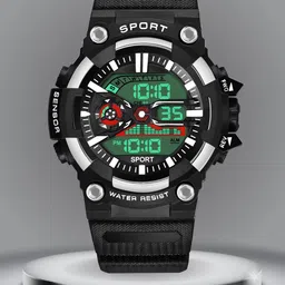 ON TIME OCTUS Kids Textured Dial & Silicon Straps Digital Watch DIGI-034 BLACK SILVER-image-30