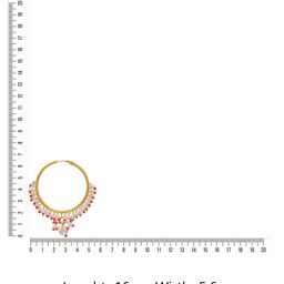 Tanusha Jewels Gold-Plated Pearls Beaded Circular Hoop Earrings image 2