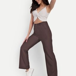 Next One Women Smart Straight Fit High-Rise Easy Wash Corduroy Trousers-picture-20
