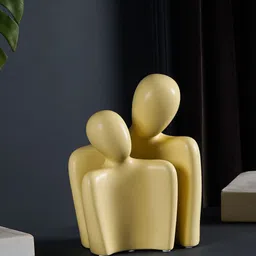 THE ARTMENT Set of 2 Yellow Polyresin Decorative Human Sclupture Showpiece Figurine-31