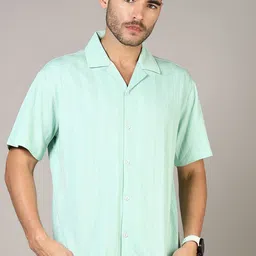 LIMEROAD Men Self Design Cotton Shirt-image-19