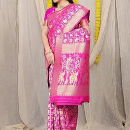 KALINI Woven Design Zari Pure Silk Kanjeevaram Saree-picture-33