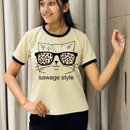 Moda Rapido Women Printed Pockets T-shirt-image-74