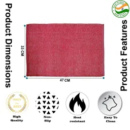 PRAKARTIK 5-Pcs Red Cotton Table Placemats with Table Runner image 3