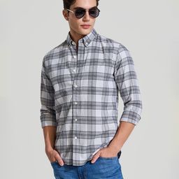 Snitch Men Smart Slim Fit Opaque Checked Casual Shirt-image-93