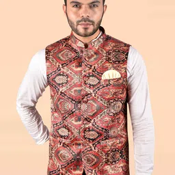 PRINTINDIA Printed Mandarin Collar Nehru Jacket-picture-7