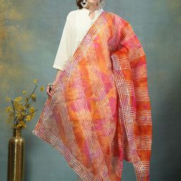 Clora Creation Striped Leheriya Dupatta with Gotta Patti-picture-24