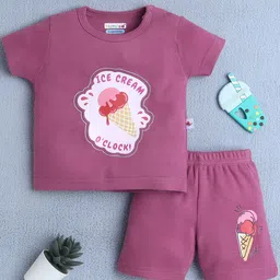 BUMZEE Girls Printed Short Sleeves Pure Cotton T-shirt With Shorts-image-16