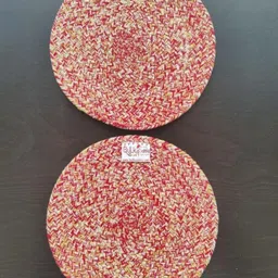 BulkySanta Red 2 Pcs Round Table Placemats-17