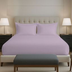 PIZUNA LINENS Purple 400 TC Queen Cotton Bedsheet With 2 Pillow Covers-picture-13