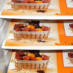 Aura 3-Pcs Orange-Coloured & Beige Printed Fridge Organisers-53