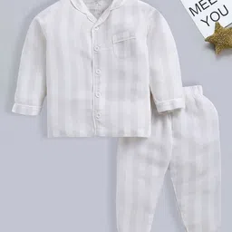 BABY GO Boys Striped Shirt with Pyjamas-image-92