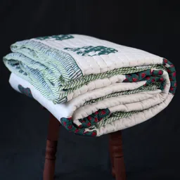 The Jaipur Wala Blue & Red Single Bed Comforter-11