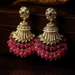 ANTIQUE JEWELLERY Floral Chandbalis Earrings-image-39