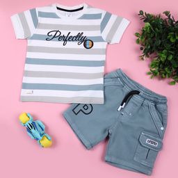 V-Mart Boys Striped T-shirt with Shorts-picture-19